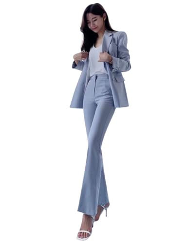 Women's Business Suit Set Double Breasted Two Pieces Office Daily Notch Lapel Jacket Pants
