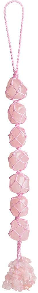 MVT Crystal Rose Quartz Crystals and Healing Stones Car Decorations Hanging Ornament Meditation Hanging Ornament Window Ornament for Home Decor Party Decor