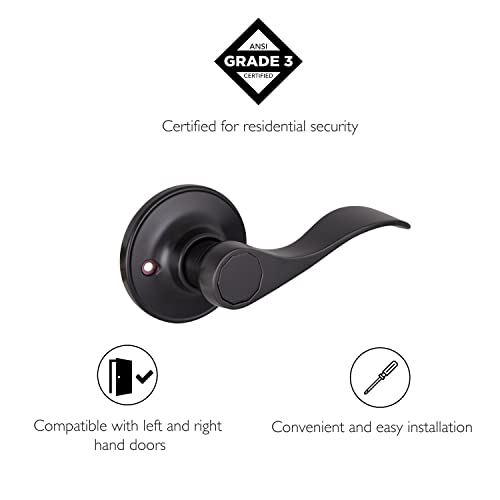 Image of Design House Springdale One-Sided Non-Turning Dummy Door Lever, Matte Black, Decorative Interior Door Handle for Closet, Pantry, and French Doors, Reversible Surface Mount Hardware, 778878