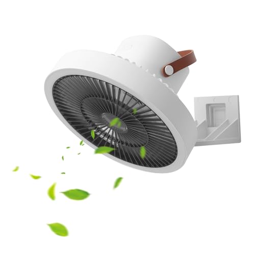 Ventilador de Pared Silencioso, ventilador pequeño con Mando a Distancia, con 3 Velocidades, Instalación sencilla, función oscilación, para el hogar, garaje, tienda y oficina