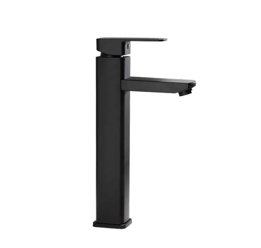 Mitigeur de lavabo en acier inoxydable noir haut modèle A débit constant