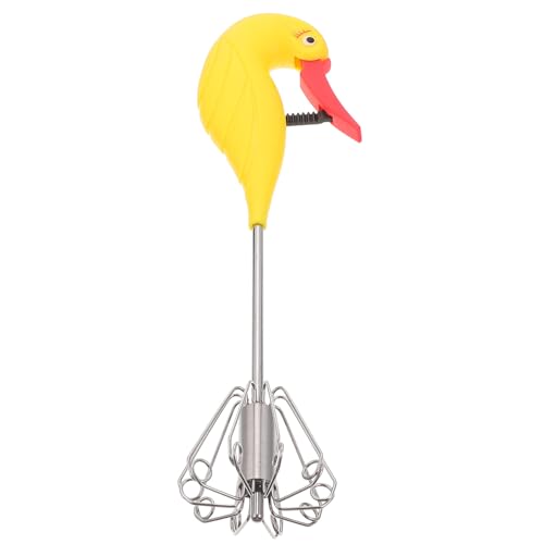 HOODANCOS Batidor de Huevos de Mano Semiautomático Diseño de Cisne, Agitador de Huevos Resistente de Acero Inoxidable, Herramienta de Cocina para Repostería Doméstica Mango Ergonómico