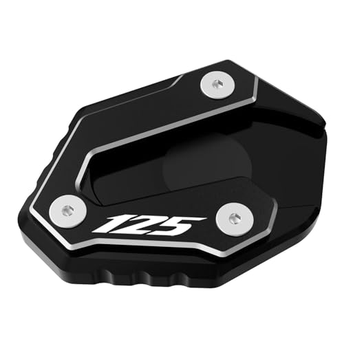 Seitenständer Motorrad-Seitenständer-Auflage Für Yamaha MT125 R125 MT 125 MT-125 YZF-R125 YZF 2014–2024 2023 CNC-Aluminium-Seitenständer-Verlängerung Verlängerungspolster(SCHWARZ 1)