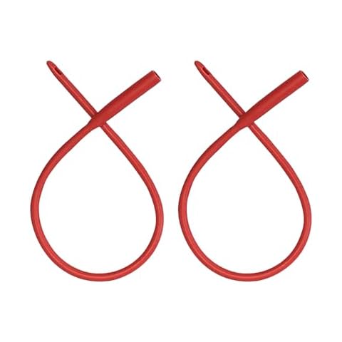 PE Premium Enema Red Latex Catheter 20FR - 2 Pack Flexible Rubber Tubing for Enemas and Colon Cleansing with Free Hose Connector. Recommended for Coffee Enemas, Gerson Therapy, Higher Colon Cleansing Cover