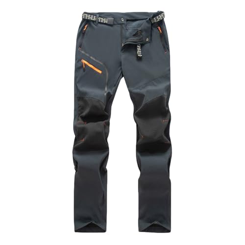 Mens Fleece Lined Hiking Pants Waterproof Outdoor Snow Ski Fishing Insulasted Softshell Winter Tactical Pant with Pocket