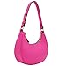 FashionPuzzle Small Crescent Shoulder Bag Underarm Purse (Fuchsia)