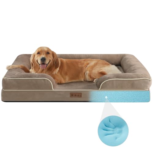Orthopedic Dog Beds for Extra Large Dogs Waterproof Memory Foam XL Dog Bed with Sides Nonskid Bottom Big Dog Couch Bed with Washable Removable Cover