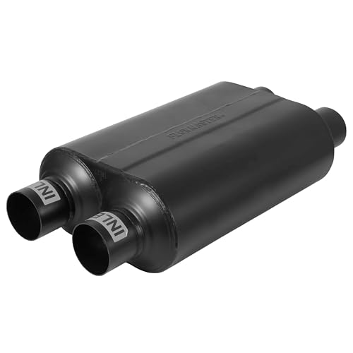 Flowmaster Super 40 Series Chambered Muffler - 2.5 - Dual In/Dual Out - Aggressive Sound - Aluminized Steel - Perfect for Muscle Cars Lifted Trucks Street Rods and High-Torque Builds (9525454)
