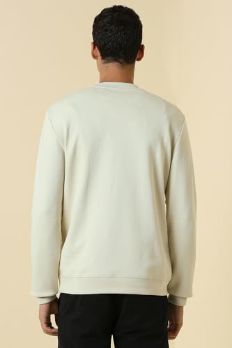 Image of Allen Solly Men's Cotton Blend Crew Neck Solid Casual Sweatshirt