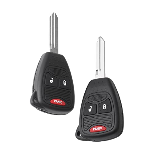XINXUSONG 2Pcs Car Key Fob Keyless Flip Entry Remote OHT692427AA 3-btn Compatible with Ram Commander Compass Grand Cherokee Liberty Patriot Wrangler Sebring Aspen Durango Dakota Avenger KOBDT04A