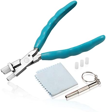 LEONTOOL 6 Inches Half Round Pliers Nylon Jaw Eyeglasses Frame Pliers Eyeglasses Repairing Plier Adjusting Eyeglass Arms Frame Pliers Optical Hand Tool with Screwdriver and Glasses Cloth