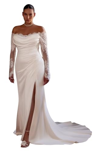 Women's Boho Lace Wedding Dresses for Bride 2025 Long Spaghetti Straps Beach Bridal Gowns HC069