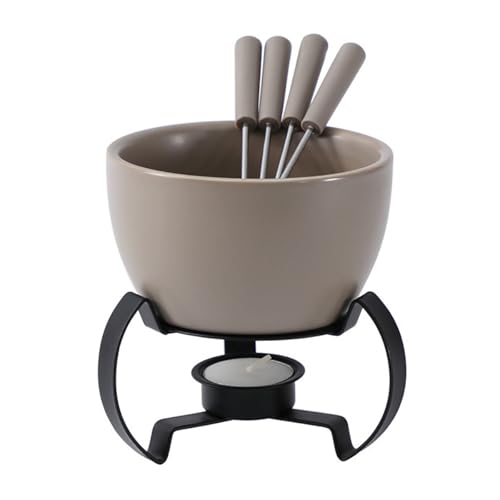 Sizikato Porcelain Chocolate Fondue with Base, 15 Oz