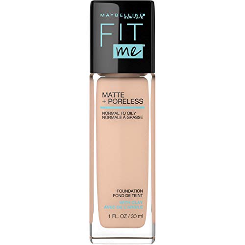 Maybelline Fit Me Matte + Poreless Liquid Foundation Makeup, Creamy Beige, 1 fl. oz. Oil-Free Foundation