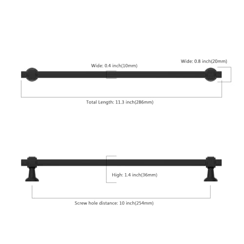 Image of 10 Pack 10 inch(254mm) Matte Black Cabinet Pulls Kitchen Cabinet Handles Black Cabinet Hardware Drawer Pulls for Cupboard CK0081