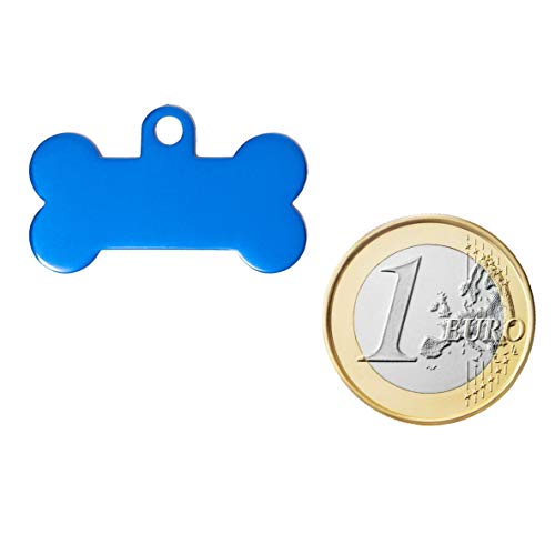 Ibera gifts - Hundemarke mit Gravur - Personalisierte Hundemarke in Knochenform für kleine und mittelgroße Haustiere - Hundemarke personalisiert aus Aluminium