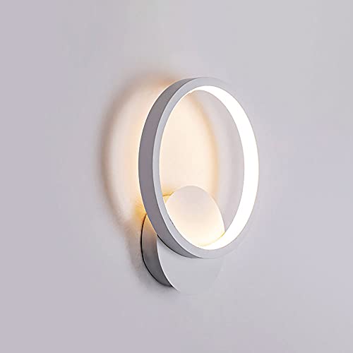 Lámpara de pared LED circular 12W aplique de cabecera para salón y dormitorio