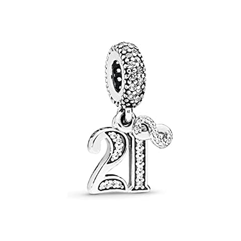 FGT 21st Birthday Celebration Charm for Bracelets Necklaces Pendants Anniversary Infinity Infinite Dangle Gift for Women Girls Daughter Wife Mum Granddaughter BFF Friend Birthday Mothers Day Valentine Cover