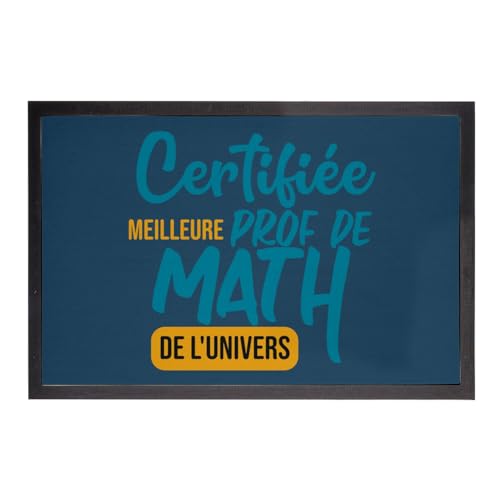 Paillasson bleu prof de math de 60x40 cm tapis entrée collège lycée