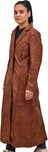 Isaac & David Chicago Long body Leather Coat for Women - Lambskin Black Full body Trench Coat - Leather Car Coat4
