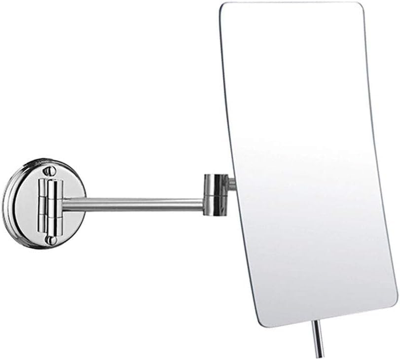Miroir de la salle de bain mural chromé brillant avec zoom 3X et double bras articulé
