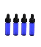 15Pcs 4ml Essential Oil Dropping Bottles Blue Glass Dropper Bottles Empty Perfume Glass Sample Vials...