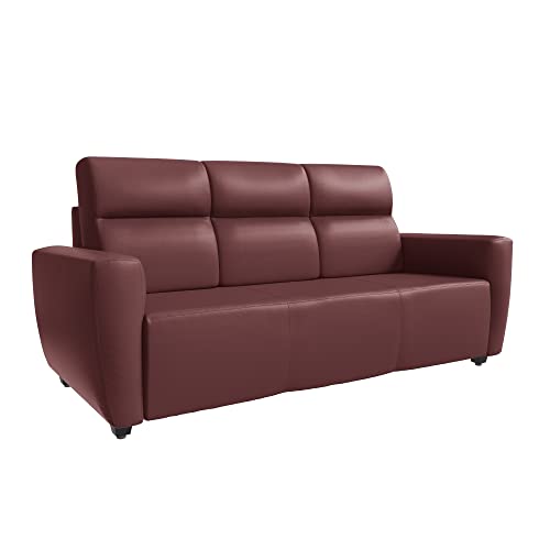 Image of Wakefit Sofa Set | 3 Year Warranty | Sofa 6 Seater, 6 Seater Sofa for Living Room, Wooden Sofa Set, Sofa Set 3+2+1 Seater - Belize(Romance : Sangria)