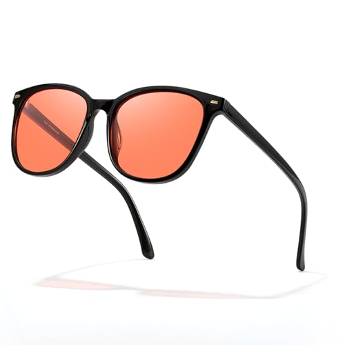 Image of IGnaef Amber Sleep Blue Light Blocking Glasses, Classic Square Computer Gaming Glasses Anti Eyestrain & UV Glare BL1851