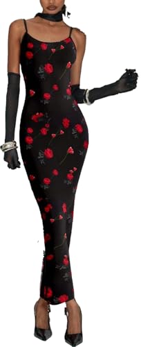Image of Women's Summer Sexy Bodycon Maxi Dress Spaghetti Strap Elegant for Holiday Beach Vacation