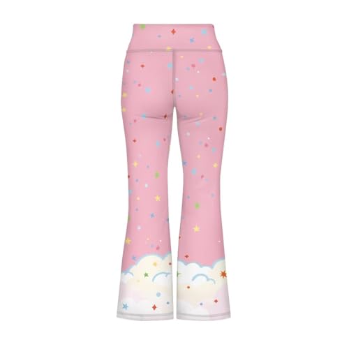 Image of Girls Flare Leggings 5-14T Cute Bell Bottoms for Girl Yoga Pants for Gym