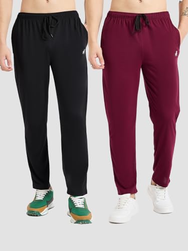 Image of Modeve Men Solid Cotton Blend Track Pant for Summer Pack of 2