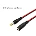 QLXHBOT 10 Pairs 12V 5A DC Power Pigtail Barrel Plug 2.1mm x 5.5mm Male Female Connector Cable for CCTV Security Camera and 12V Power Supply Adapter (Real 18AWG)