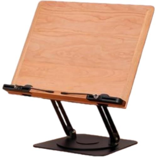 ChoyClitックスタンド 本立て 書見台 卓上 読書台 イーゼル 読書スタンド 軽量 折りたたみ式 ポータブル 滑らか バリなし 木製読書スタンド 読書スタンド テーブル 自宅 オフィス (回転昇降式大型サイズ/チェリー材)