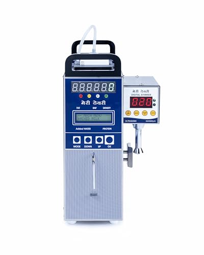 Eco Milk Analyzer with Weighing Scale, Built-in Printer & Ultrasonic Digital Stirrer | FAT, SNF, Density & Added Water Testing Machine for Dairy