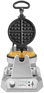 Waring Commercial WW180X Heavy Duty Single Belgian Waffle Maker, Coated Non Stick Cooking Plates, Produces 25 waffles per hour, 120V, 1200W, 5-15 Phase Plug, Silver, 12.5 x 17.88 x 10.5 inches