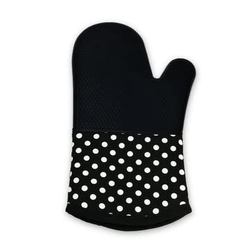 Ubersweet Cotton Microwave 1Pc Silicone Oven Mitt BBQ Glove-Black