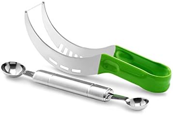 BCI Watermelon Slicer Corer Cutter Knife Tongs with Silicon Handle and Two Headed Melon Baller Set