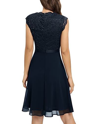 Image of Dressystar Women's V Neck Sleeveless Lace Bridesmaid Dress Wedding Party Gown