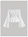 MakeMeChic Women's Renaissance Costume Pirate Tops Off The Shoulder Bell Sleeve Lace Up Peasant Blouse White Small