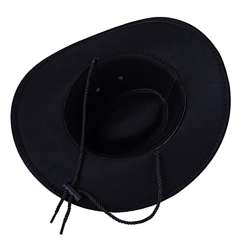 Qtinghua-Mens-Faux-Felt-Western-Cowboy-Hat-Fedora-Outdoor-Wide-Brim-Hat-with-Strap-Western-Outback-Hat