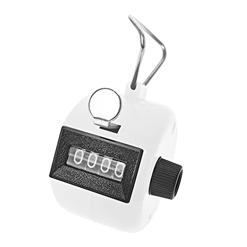 TopTie Hand Tally Counter, 4-Digit Mechanical Golf Clicker Counter Handheld, Palm Number Counter - White