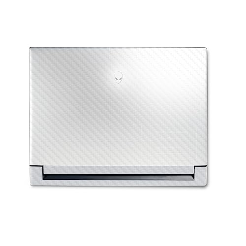 Image of MightySkins Carbon Fiber Skin Compatible with Alienware M18 R1 (2023) Full Wrap Kit - Solid White | Protective, Durable Textured Carbon Fiber Finish | Easy to Apply & Change Styles | Made in The USA