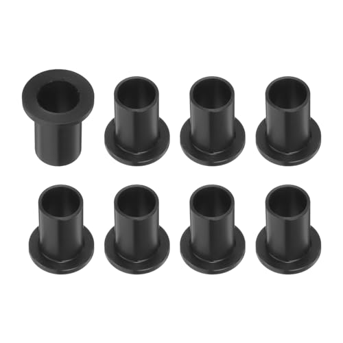 HARFINGTON 8pcs Flanged Sleeve Bearings Plastic Bushings 10.1mm Bore x 12mm OD x 20.5mm Length Black POM Bushings