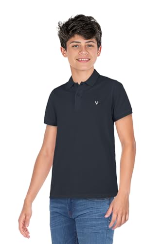 Image of Allen Solly Boys' Pique Polo T-Shirt | Solid | Soft Cotton Pique | Regular Fit | School & Smart Casual Wear