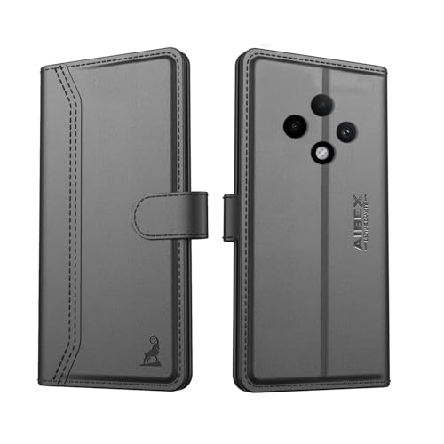Image of AIBEX Compatible for Oppo F27 5G Flip Cover Leather Finish with Magnatic Closure | Inside TPU with Card Pockets | Wallet Stand | Complete Protection Flip Case -Black