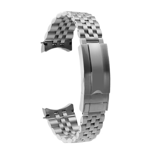 [�Ő�] 21mm 22mm �\���b�h�J�[�u�G���h�X�g���b�v�A�`���[�_�[ �w���e�[�W �N���m 41mm M7941A 79360N �E�H�b�`�o���h�Ή��A�\���b�h�X�e�����X�X�`�[�� �����Y�E�H�b�`�`�F�[��(Silver,21mm-width)