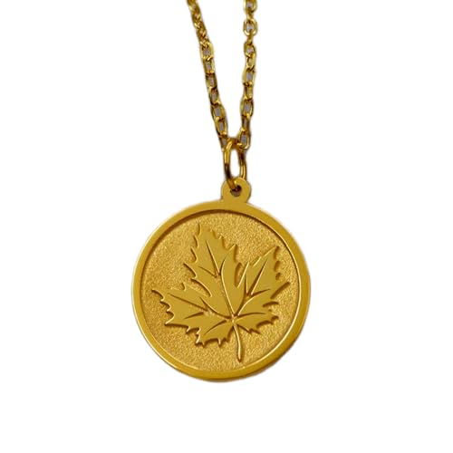 Collier feuille d'érable LKBEADS anti-ternissement chaîne 45,7 cm