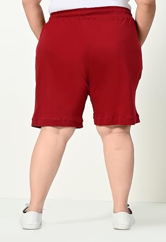 Image of Women's Plus Size Bermunda Shorts | Knee Length Cotton Short | Half Pants for Womens
