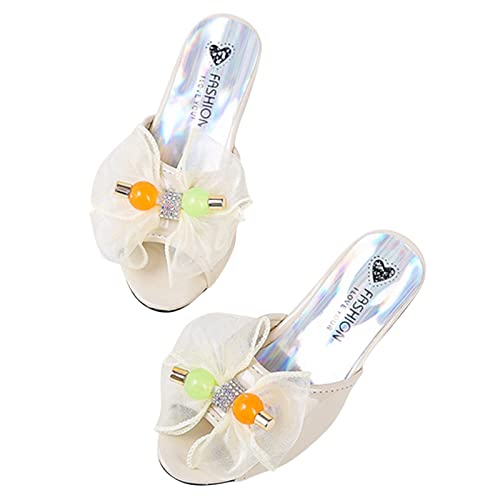 Snow Leopard Slippers for Girls Toddler Little Kid Girls Flower Crystal Pump Sandals Love Kids Home Slippers