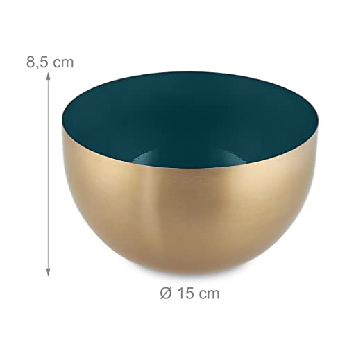 Saladier inox chic vert-doré récipient durable au design moderne